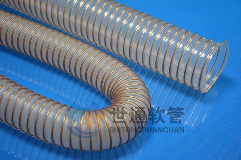 PU 鋼絲軟管，PU鋼絲管，PU聚氨酯鋼絲波紋管，耐磨工業(yè)吸塵通風(fēng)軟管 