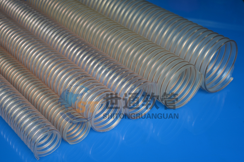 PU 鋼絲軟管，PU鋼絲管，PU聚氨酯鋼絲波紋管，耐磨工業(yè)吸塵通風(fēng)軟管 